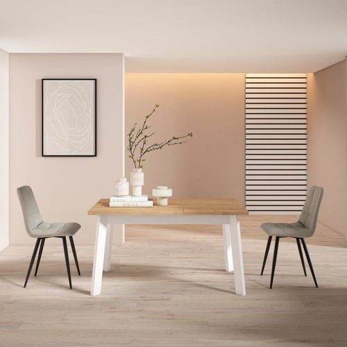 Table À Manger Effet Bois De Chêne 140x90x75cm