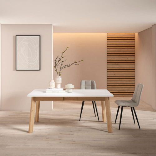 Table À Manger Effet Bois Blanc 167x90x75cm