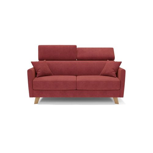 Canapé Convertible Avec Têtières Réglables 160 Cm Rouge