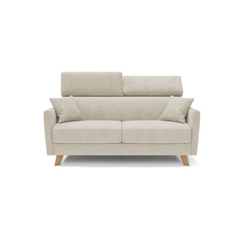 Canapé Convertible Avec Têtières Réglables 200 Cm Blanc