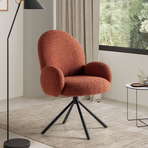 Fauteuil De Table Pivotant En Tissu Boulcé Rouille