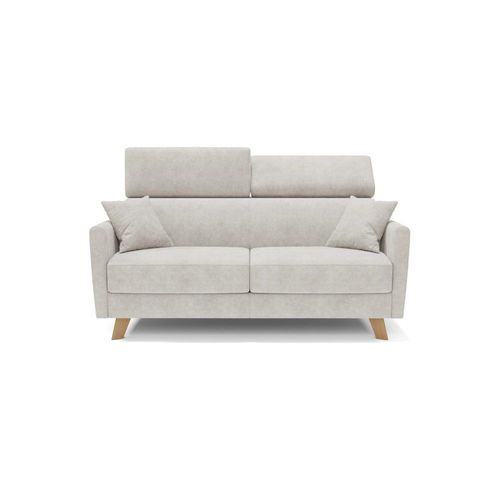 Canapé Convertible Avec Têtières Réglables 180 Cm Blanc