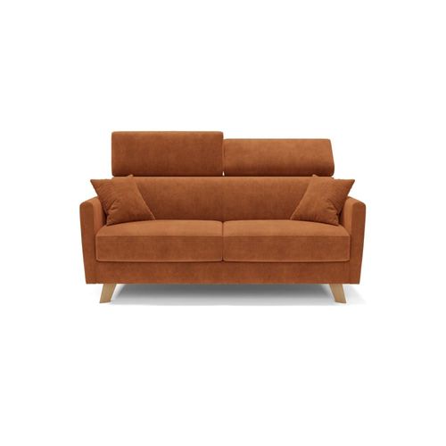 Canapé Convertible Avec Têtières Réglables 160 Cm Orange