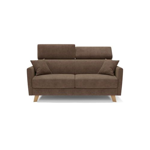 Canapé Convertible Avec Têtières Réglables 180 Cm Brun