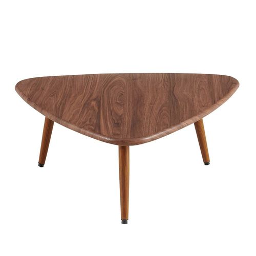 Table Basse Triangulaire En Mdf Bois Foncé