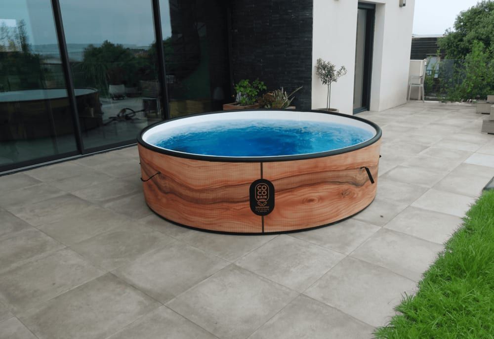 Piscine gonflable imitation bois 250cm