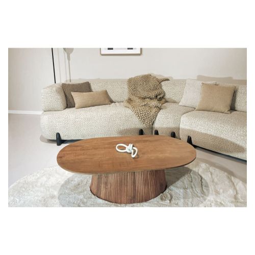 Table Basse Ovale120x70 Cm En Manguier Massif