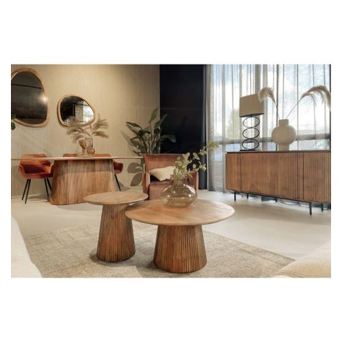 Table Basse Ronde D.50 Cm En Manguier Massif