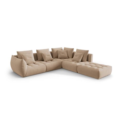 Canapé D'angle Droit Modulaire 4 Places En Velours Le Sable