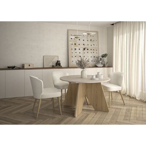 Table Ronde Effet Bois Chêne Du Bocage