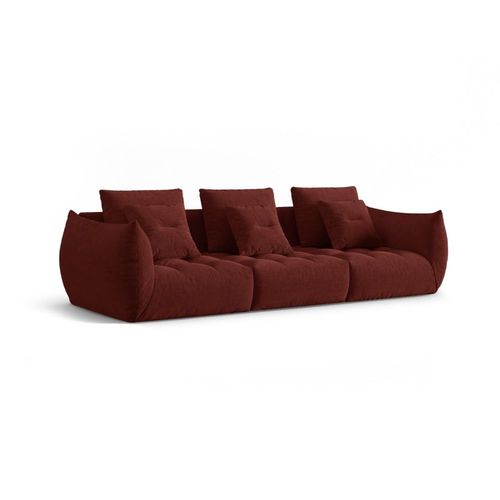 Canapé Modulaire 4 Places En Tissu Structurel Rouge