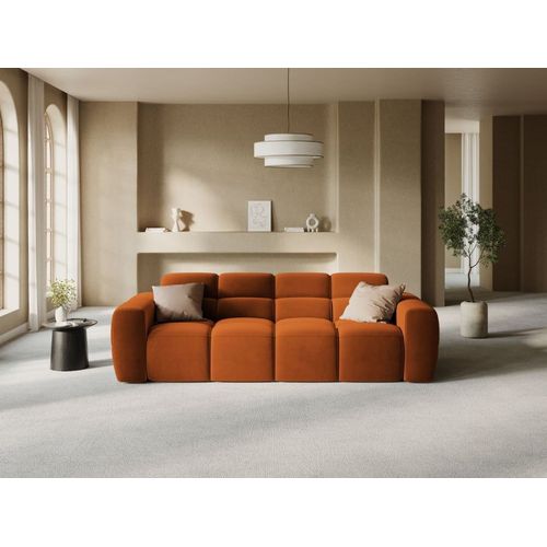 Canapé 4 Places En Velours Terracotta