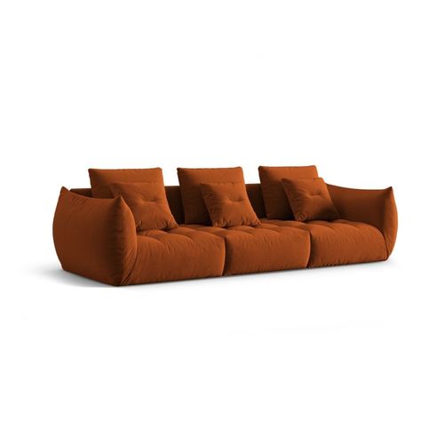 Canapé Modulaire 4 Places En Velours Terracotta