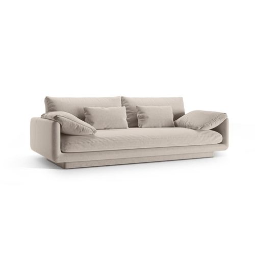 Canapé 3 Places En Tissu Structurel Beige Clair