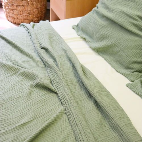 Drap Plat En Gaze De Coton 240x300cm Sauge