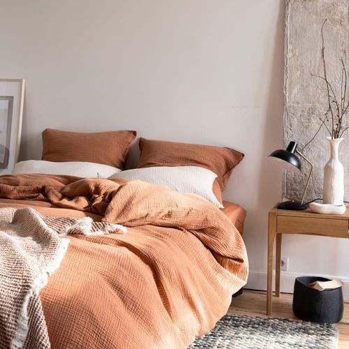Housse De Couette En Gaze De Coton 140x200cm Terre Cuite