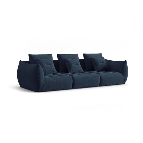 Canapé Modulaire 4 Places En Tissu Structurel Bleu Foncé