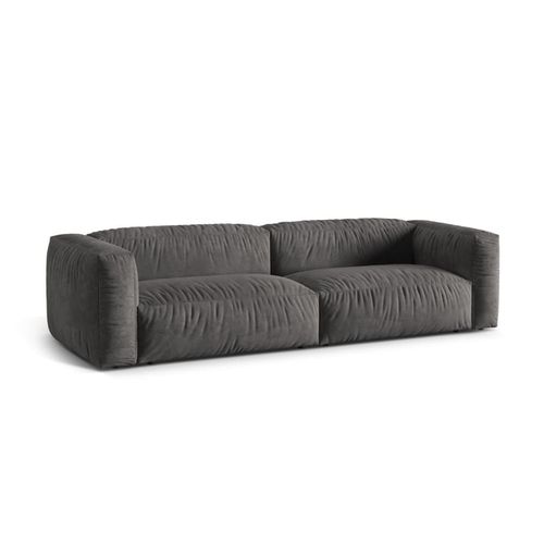 Canapé Modulaire 4 Places En Velours Gris