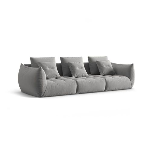 Canapé Modulaire 4 Places En Velours Gris
