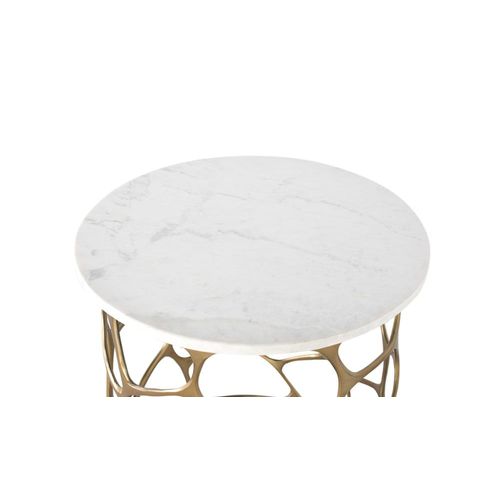 Table Basse Artisanale En Marbre Et Aluminium