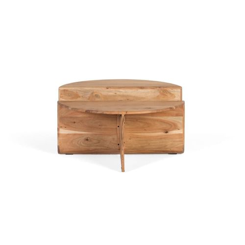 Table Basse En Bois D'acacia Avec Porte-Revues Intégré
