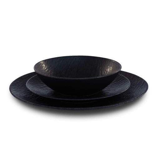 Assiette Plate En Grès Noir