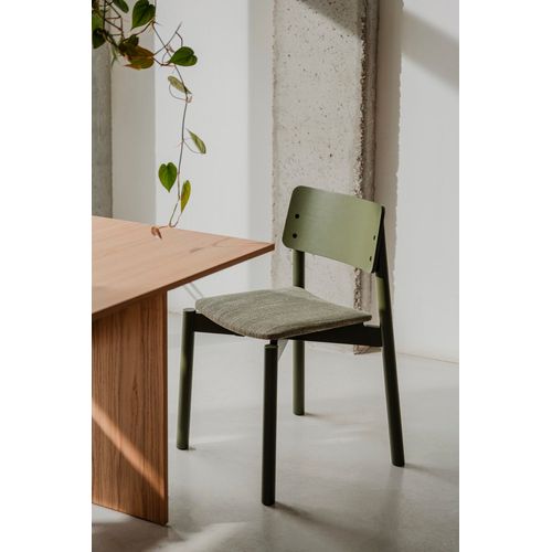 Chaise En Bois De Hêtre Avec Assise Rembourrée, Vert