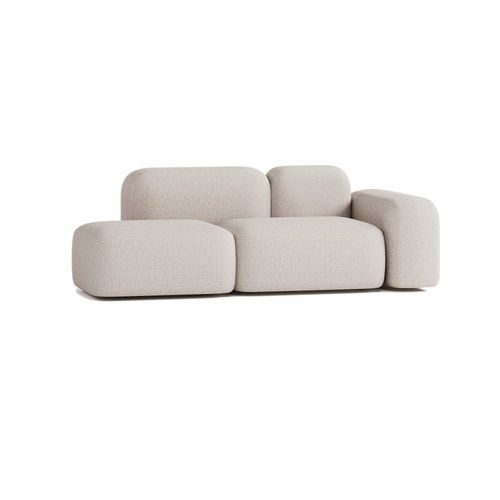 Canapé Modulable 2 Places Tissu Beige