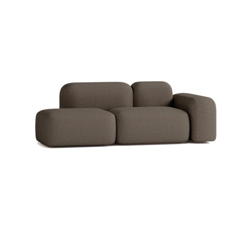 Canapé Modulable 2 Places Tissu Marron