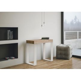 Console Extensible 90x40/300 Cm Effet Bois Chêne Nature