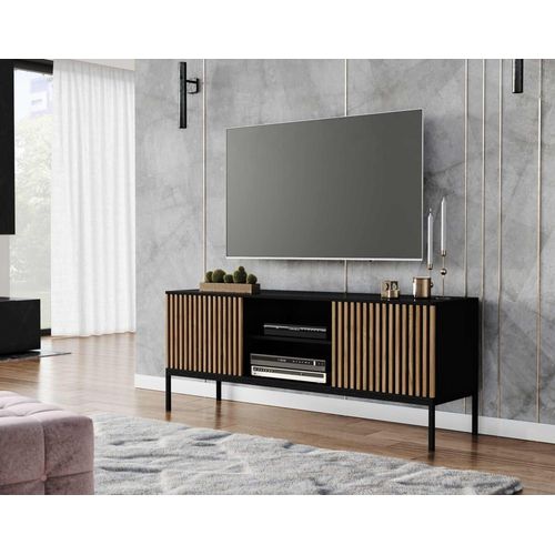 Meuble Tv Style Contemporain 150 Cm Noir / Bois