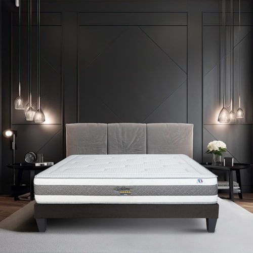 Ensemble 180x200 cm Matelas + Sommier Bois