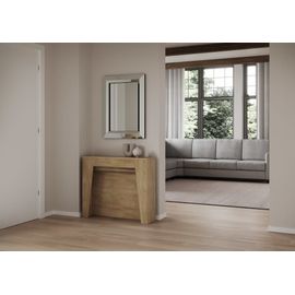 Console Extensible 90x25/211 Cm Effet Bois Chêne Nature