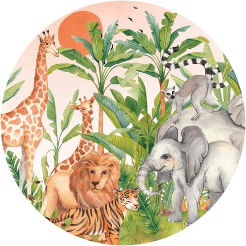 Papier Peint animaux dans la jungle 60x60cm