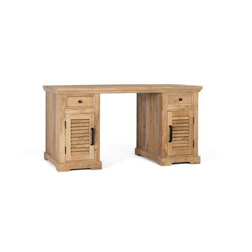 Bureau Avec 2 Portes Et 2 Tiroirs En Bois De Manguier Naturel