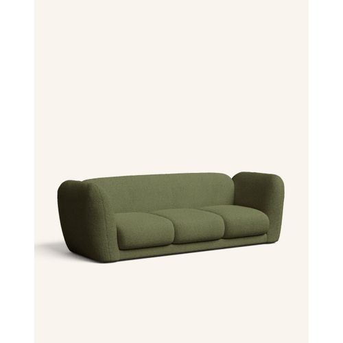 Canapé Design, 3 Places, Vert Bouclé
