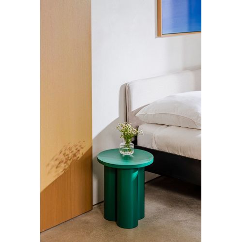 Tabouret Rond En Bois De Frêne Et Acier, Vert