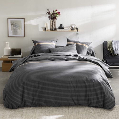 Taie D'oreiller Imprimée En Lyocell Gris 63x63