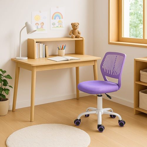 Chaise De Bureau Pour Enfant Violet À Roulettes