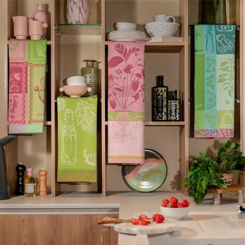 Torchon Pur Coton Rose 56x77 Cm