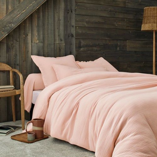 Taie D'oreiller En Gaze De Coton Rose Thé
