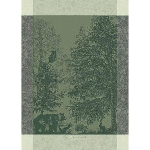 Torchon Pur Coton Vert 56x77 Cm