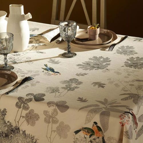 Nappe Carrée Lavé Métis Lin & Coton Beige 115x115 Cm