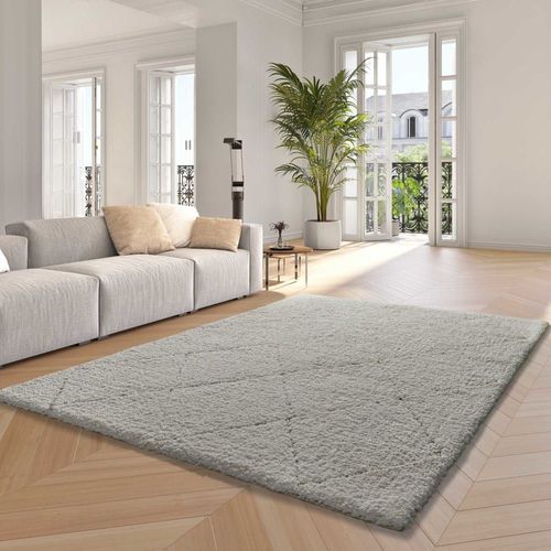 Tapis Shaggy De Style Scandinave Écru, 120x170 Cm