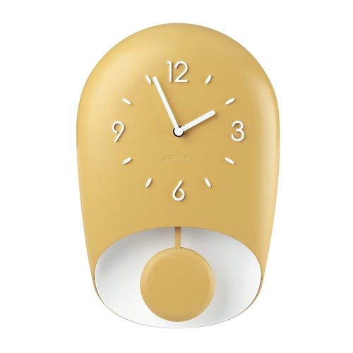 Horloge avec pendule en acrylique jaune
