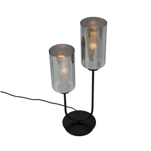 Lampe De Table En Verre Gris