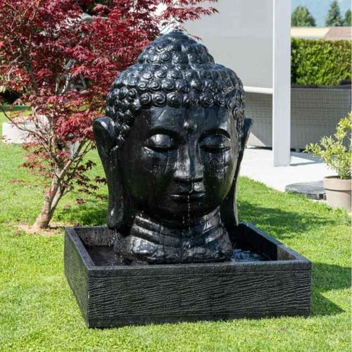 Fontaine De Jardin Tête De Bouddha 1 M 30 Noir