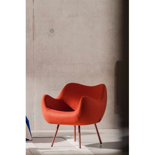 Fauteuil Rétro En Laine, Rouge