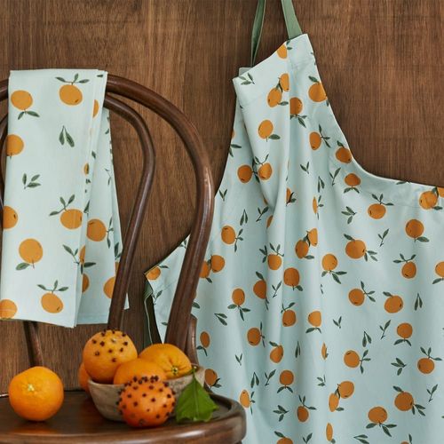 Torchon Imprimé En Coton Orange 50x75cm