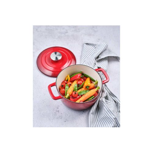 Cocotte En Fonte, Rouge, D 20 Cm